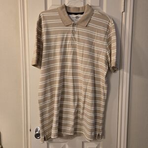 Men's Tan and White Club Room Polo Shirt